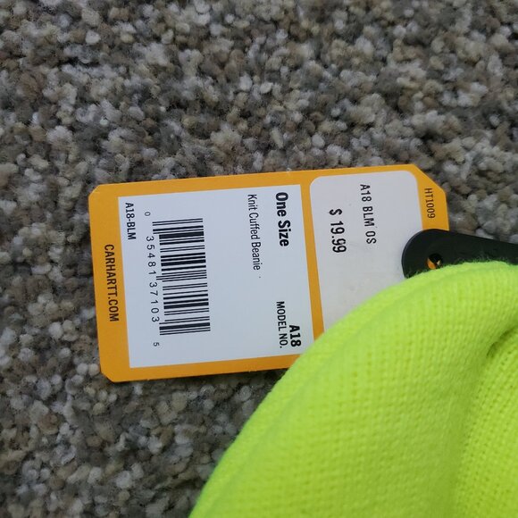 Carhartt Knit Cuffed Beanie - Hunter Highlighter Neon Yellow - Picture 3 of 6